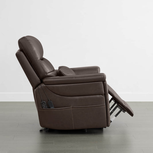 Leather Lift Assist Recliner with Heat Massage Feature