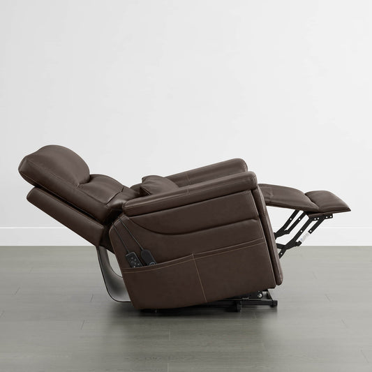 Leather Lift Assist Recliner with Heat Massage Feature