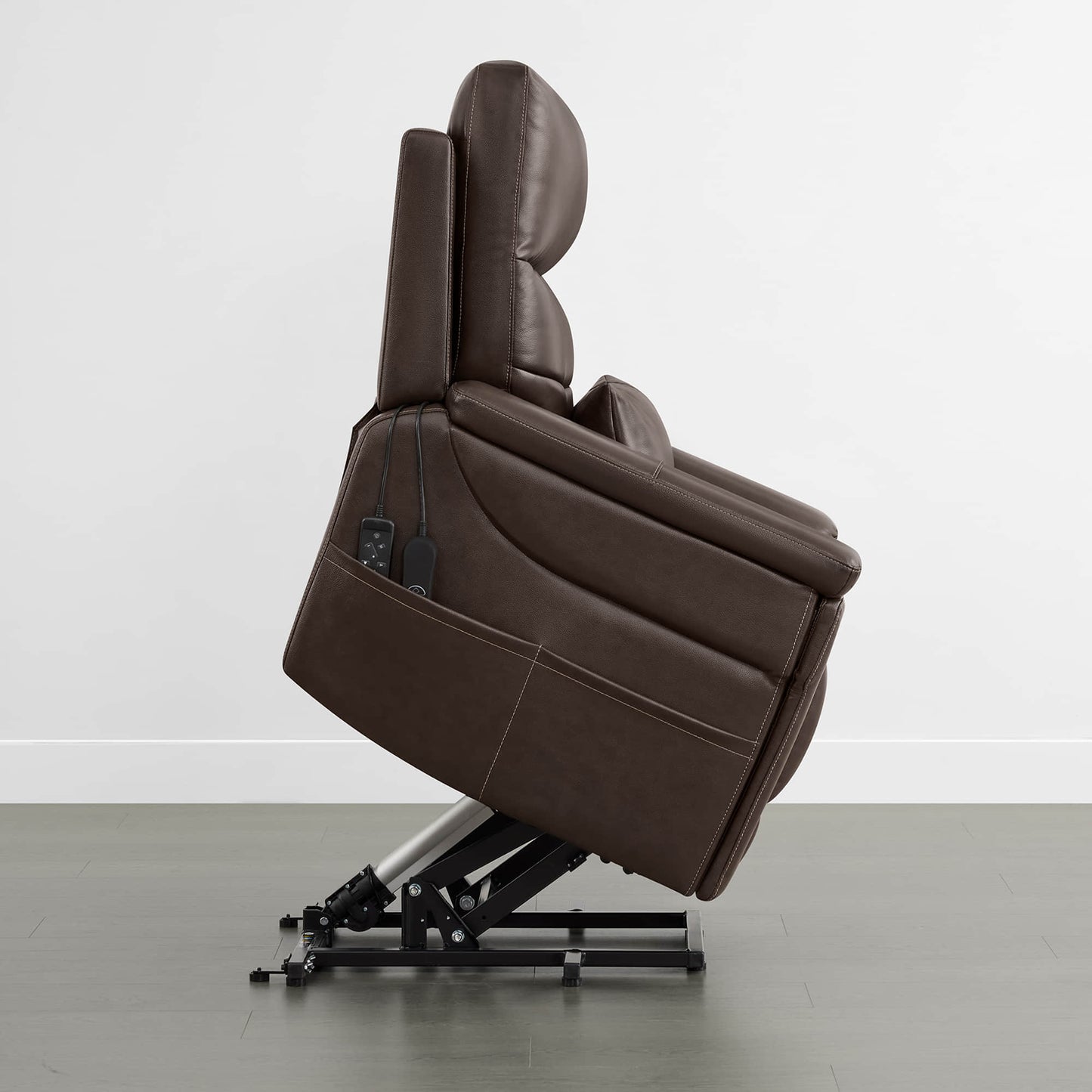 Leather Lift Assist Recliner with Heat Massage Feature