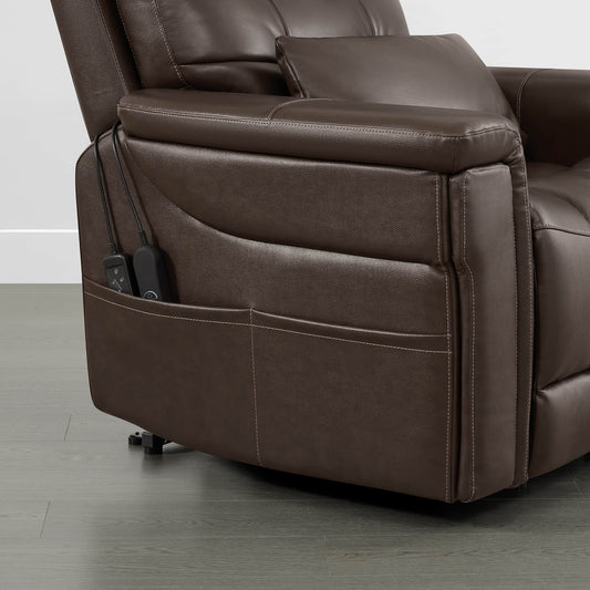Leather Lift Assist Recliner with Heat Massage Feature