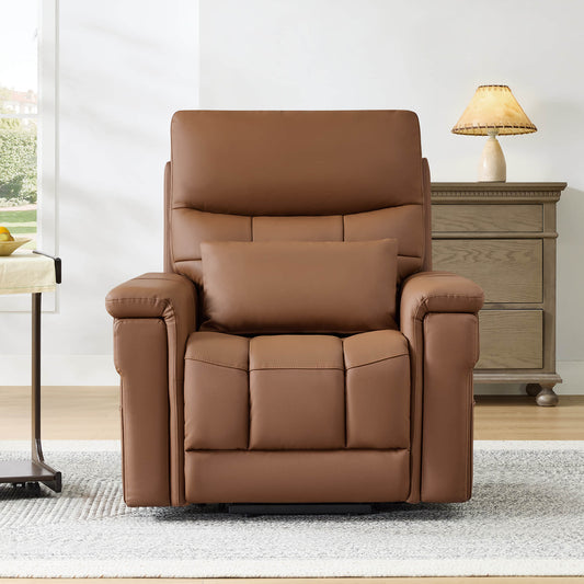 Leather Lift Assist Recliner with Heat Massage Feature
