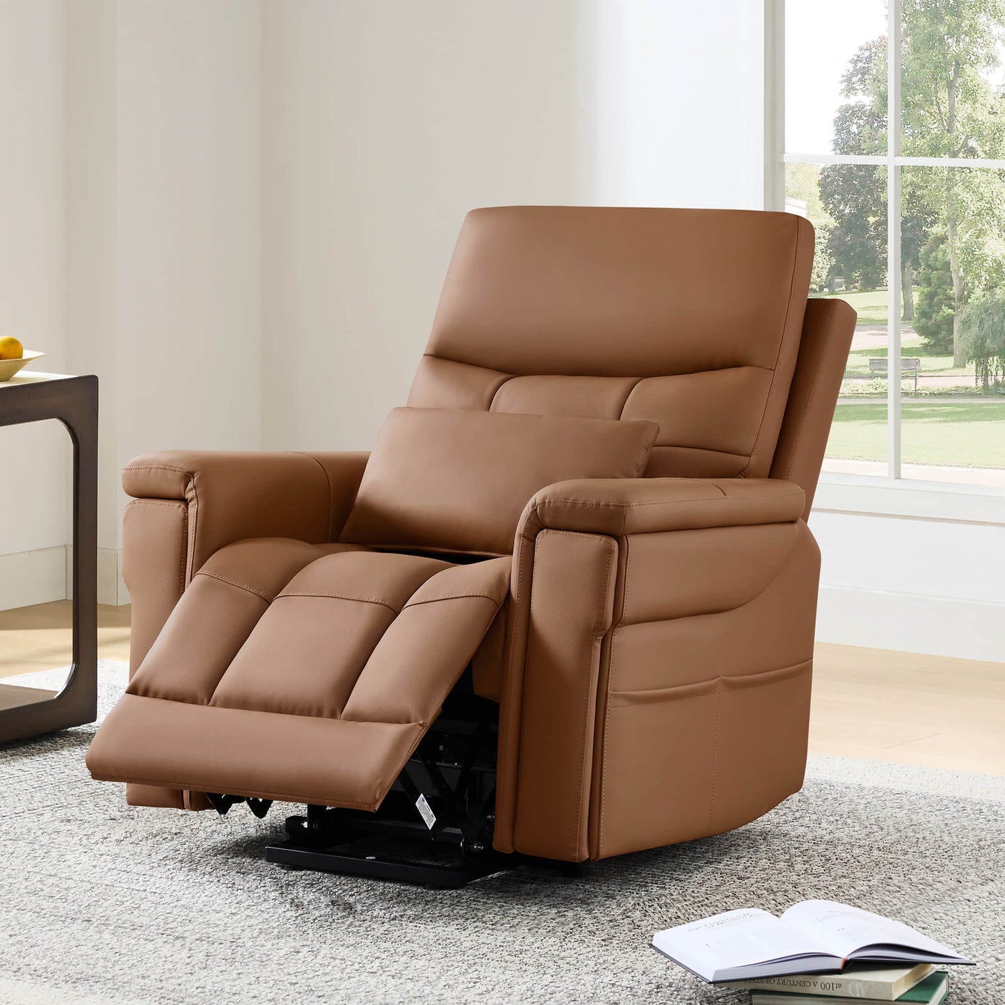 Leather Lift Assist Recliner with Heat Massage Feature