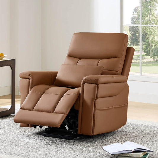 Leather Lift Assist Recliner with Heat Massage Feature