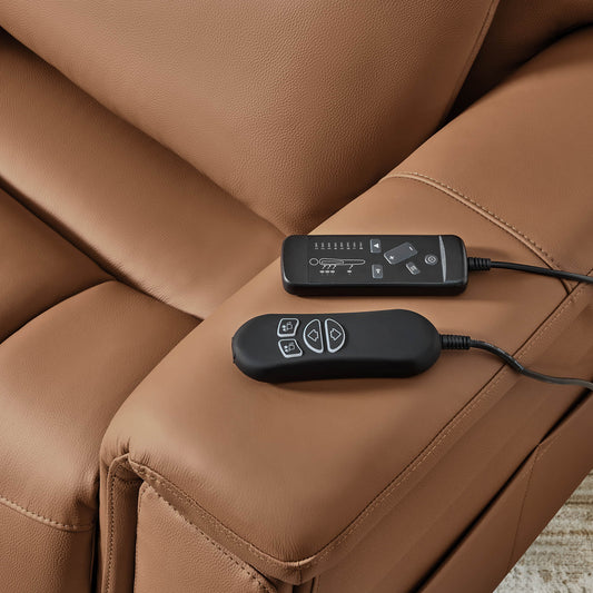 Leather Lift Assist Recliner with Heat Massage Feature