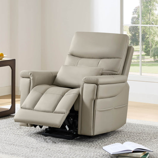 Leather Lift Assist Recliner with Heat Massage Feature