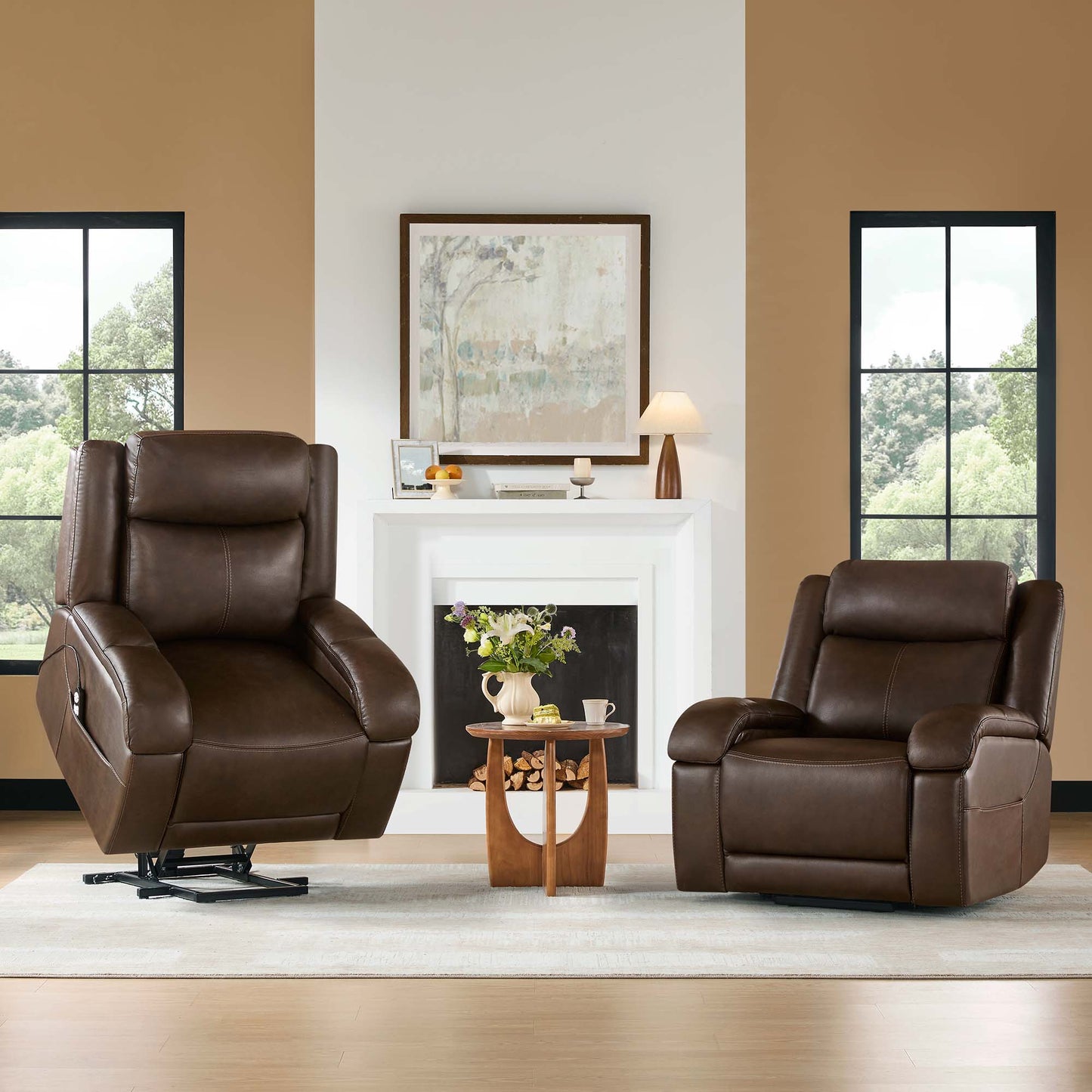 Leather Lift Assist Recliner with Power Headrest