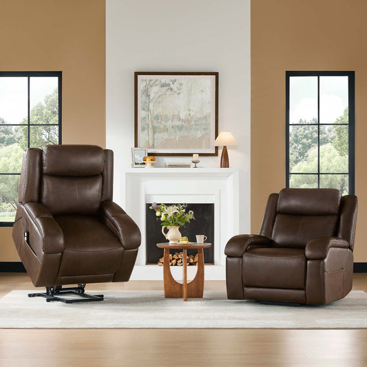 Leather Lift Assist Recliner with Power Headrest