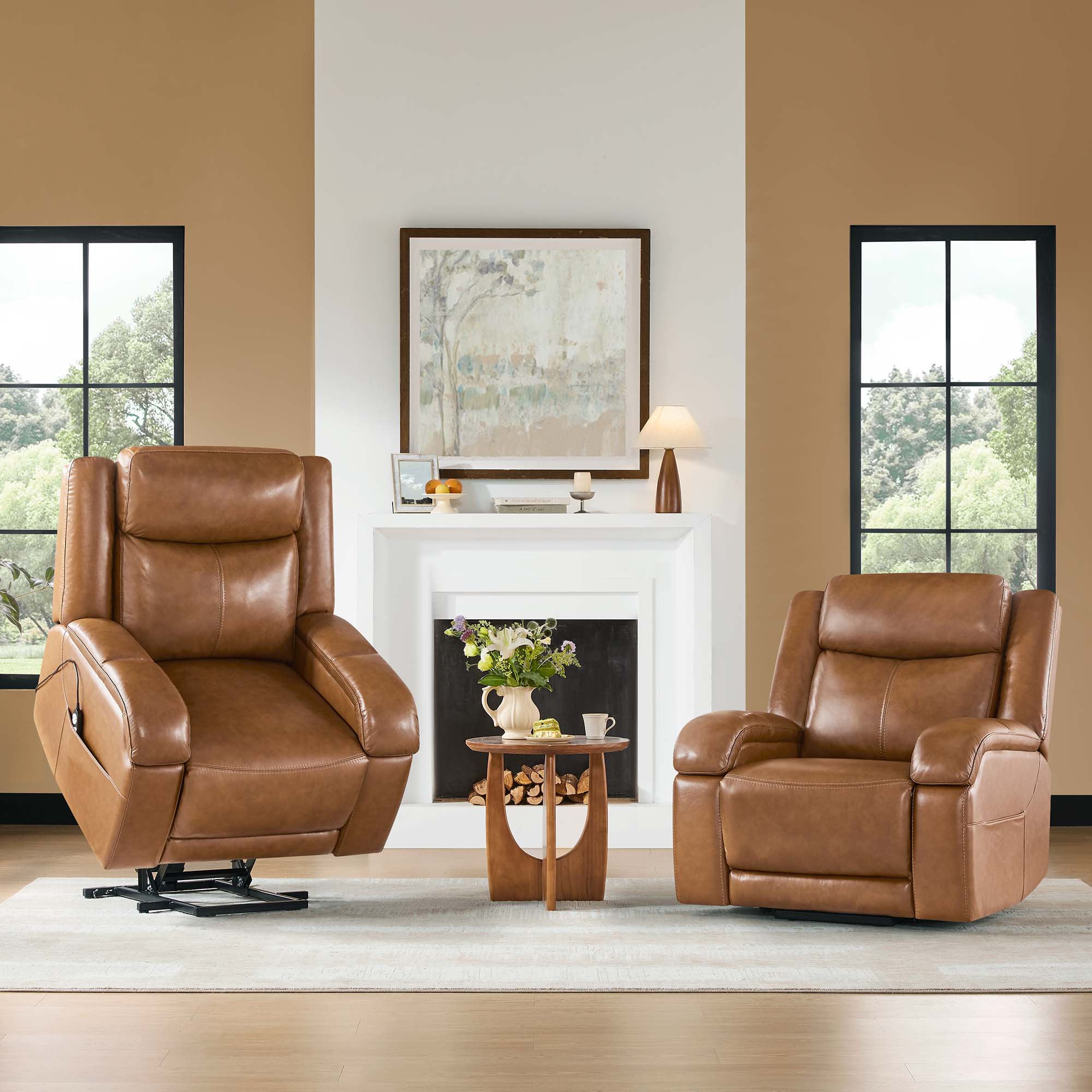 Leather Lift Assist Recliner with Power Headrest