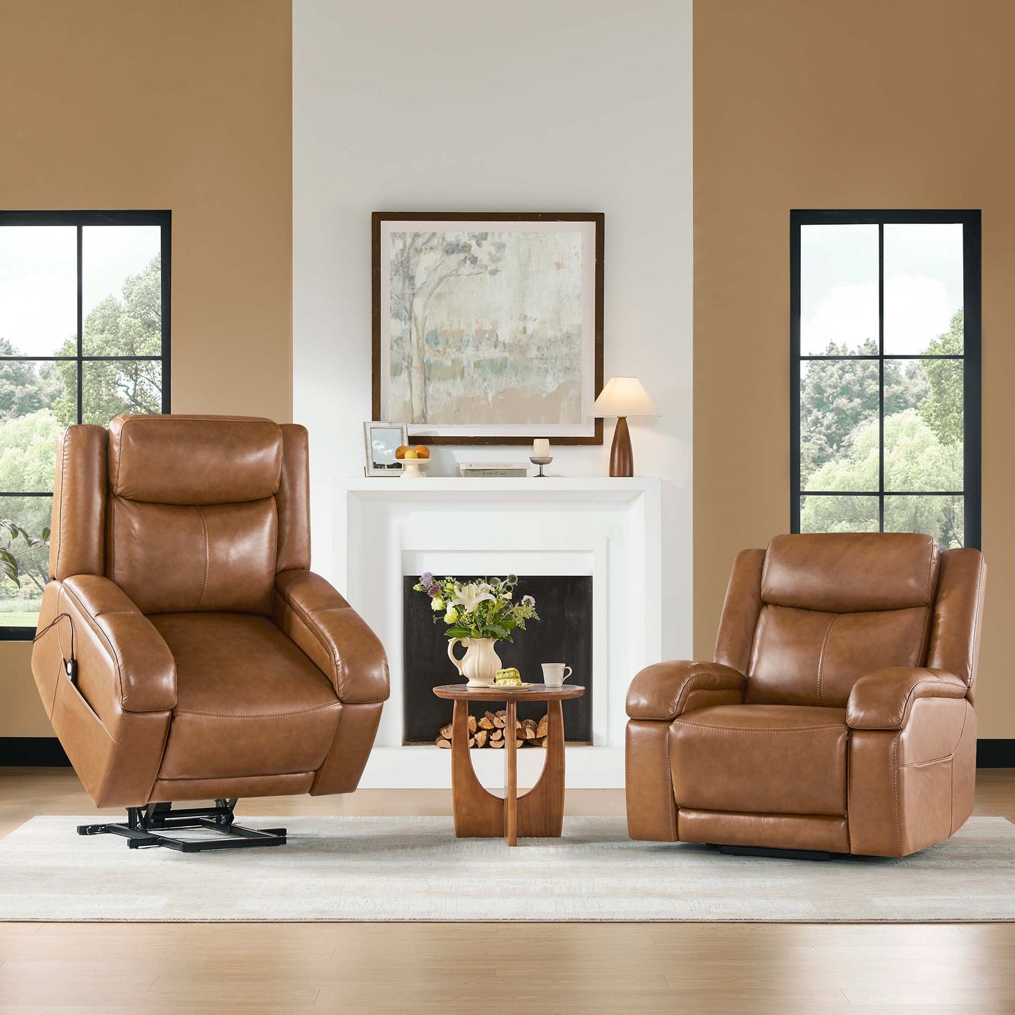 Leather Lift Assist Recliner with Power Headrest