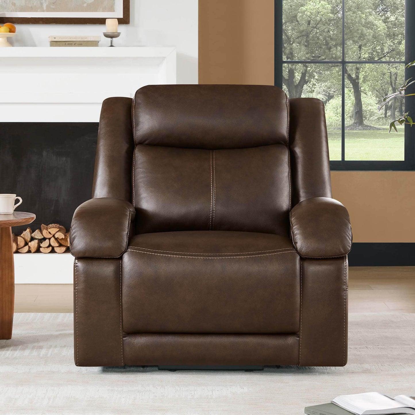 Leather Lift Assist Recliner with Power Headrest