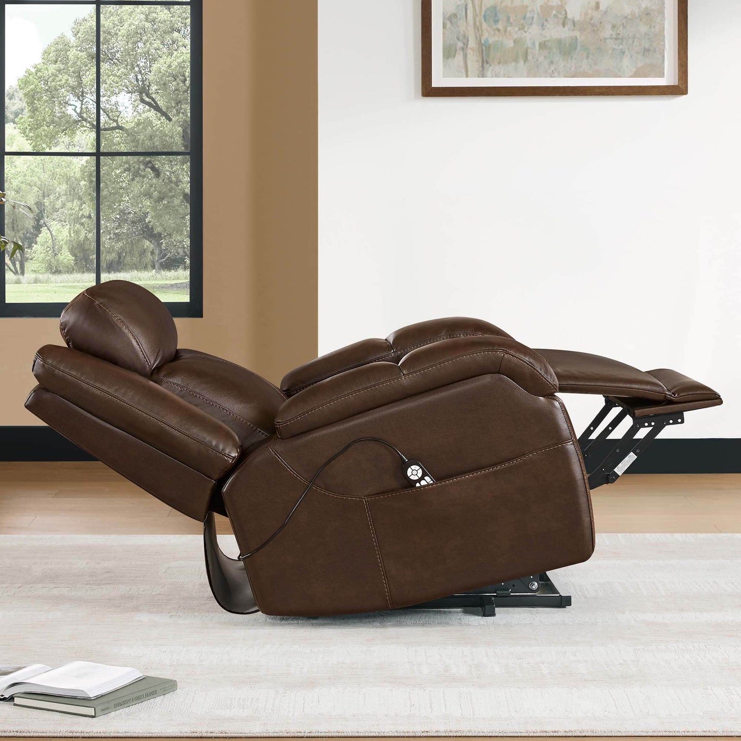 Leather Lift Assist Recliner with Power Headrest