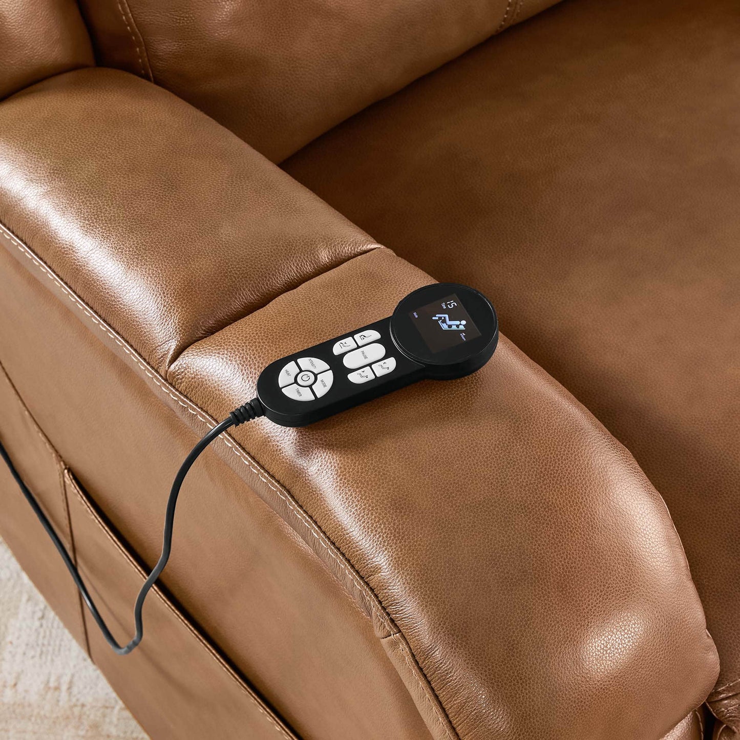 Leather Lift Assist Recliner with Power Headrest