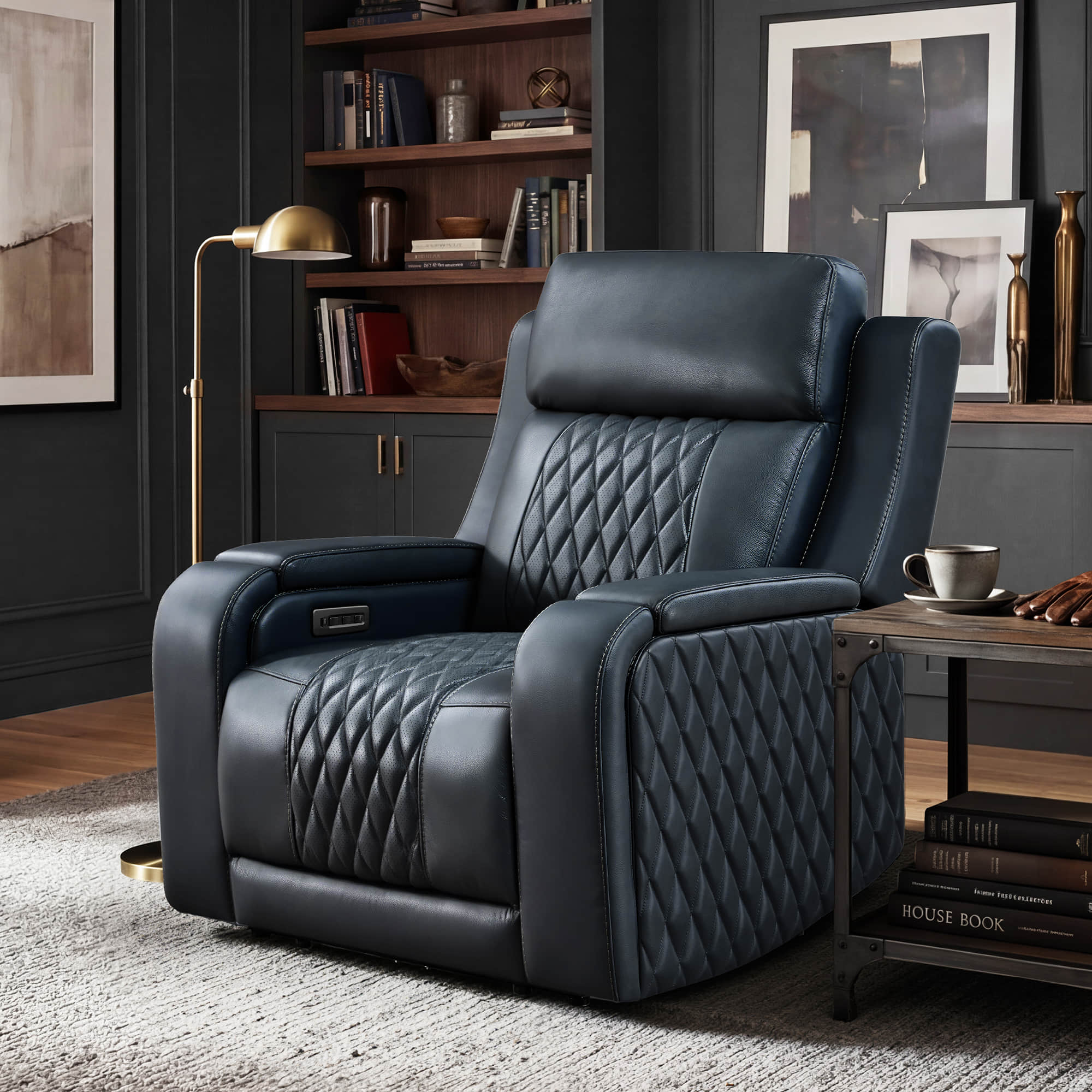 Leather Power Recliner with Heat, Cooling & Adjustable Headrest