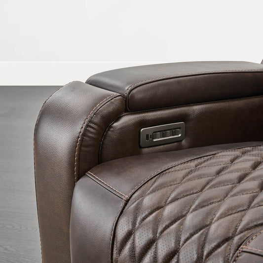 Leather Power Recliner with Heat, Cooling & Adjustable Headrest