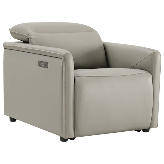 Leather Power Recliner with Zero-Wall Design