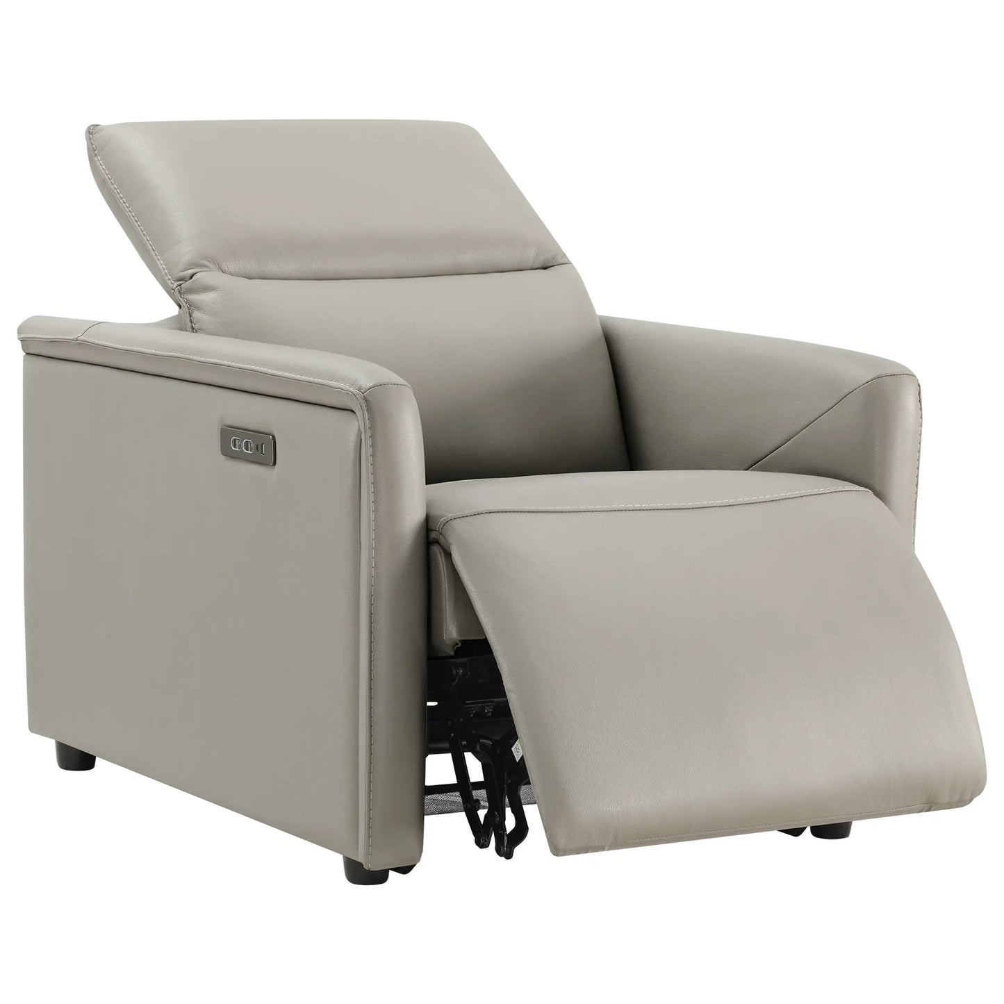 Leather Power Recliner with Zero-Wall Design