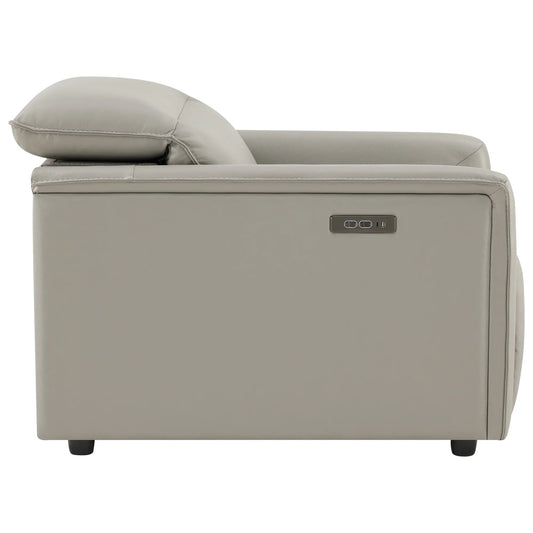 Leather Power Recliner with Zero-Wall Design