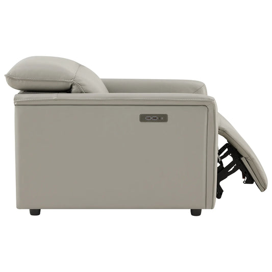 Leather Power Recliner with Zero-Wall Design