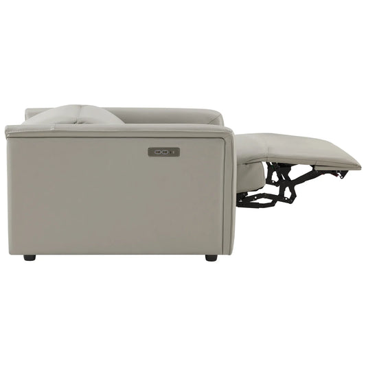Leather Power Recliner with Zero-Wall Design