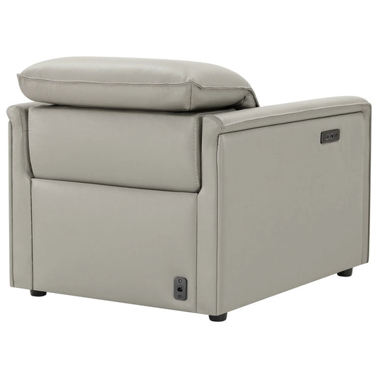 Leather Power Recliner with Zero-Wall Design