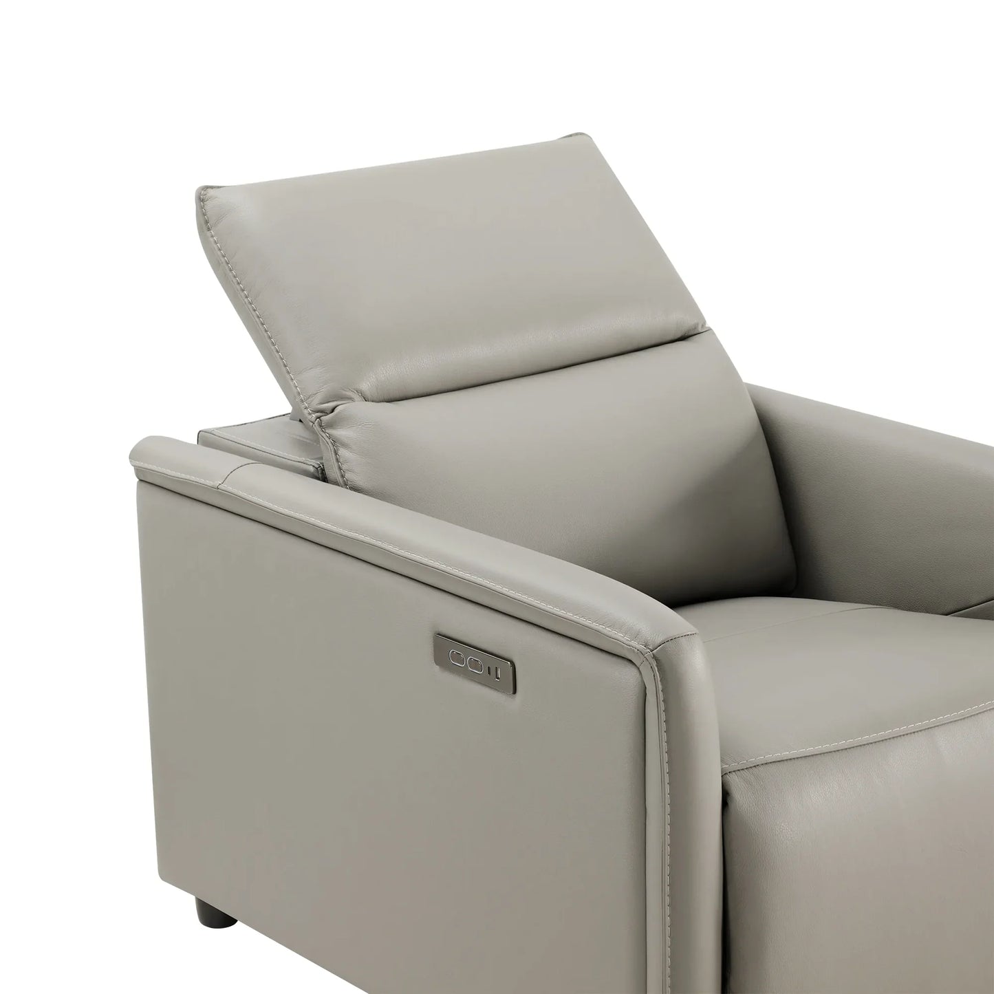 Leather Power Recliner with Zero-Wall Design
