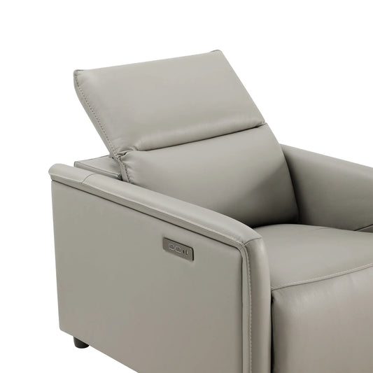 Leather Power Recliner with Zero-Wall Design