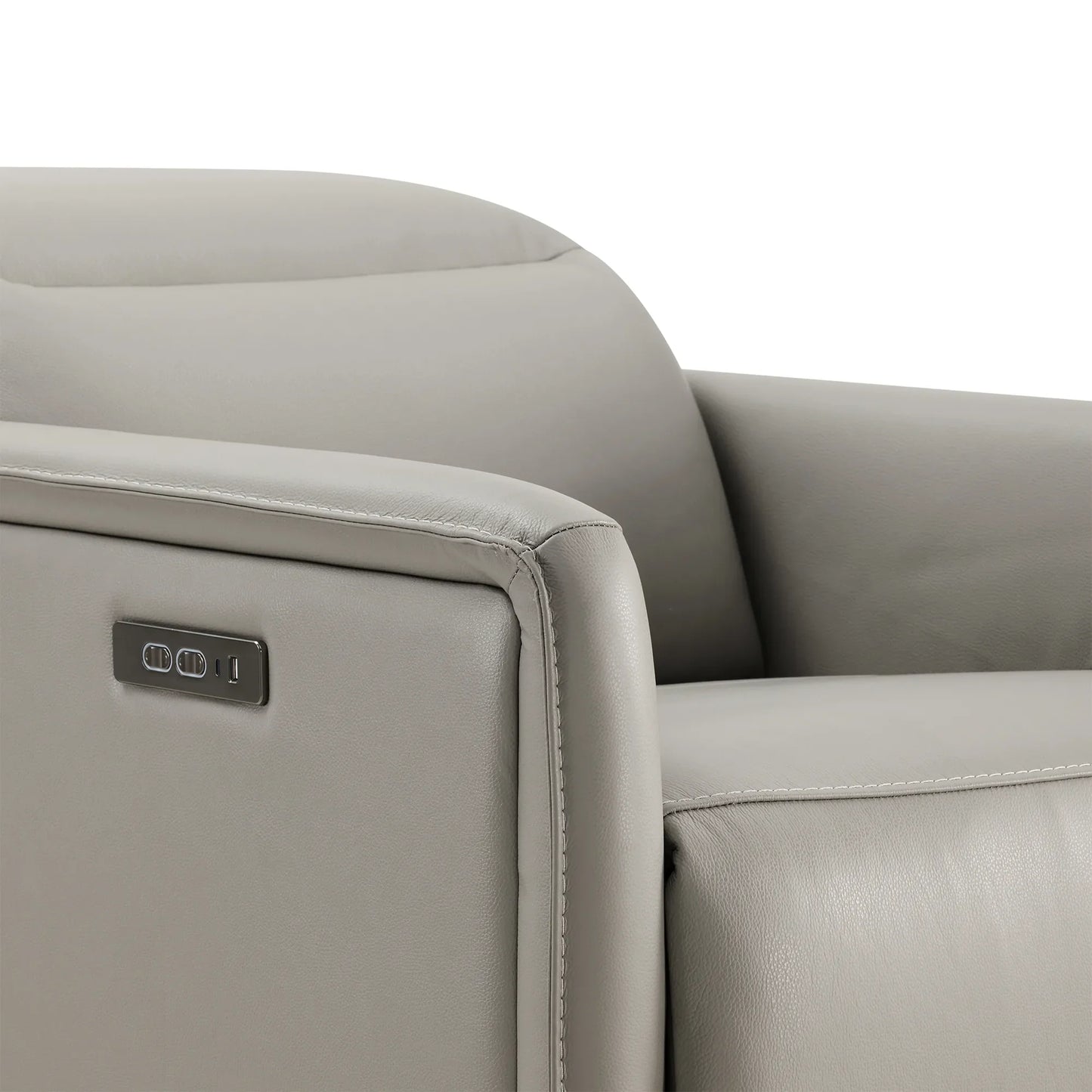 Leather Power Recliner with Zero-Wall Design