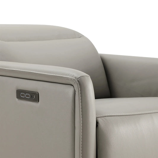 Leather Power Recliner with Zero-Wall Design