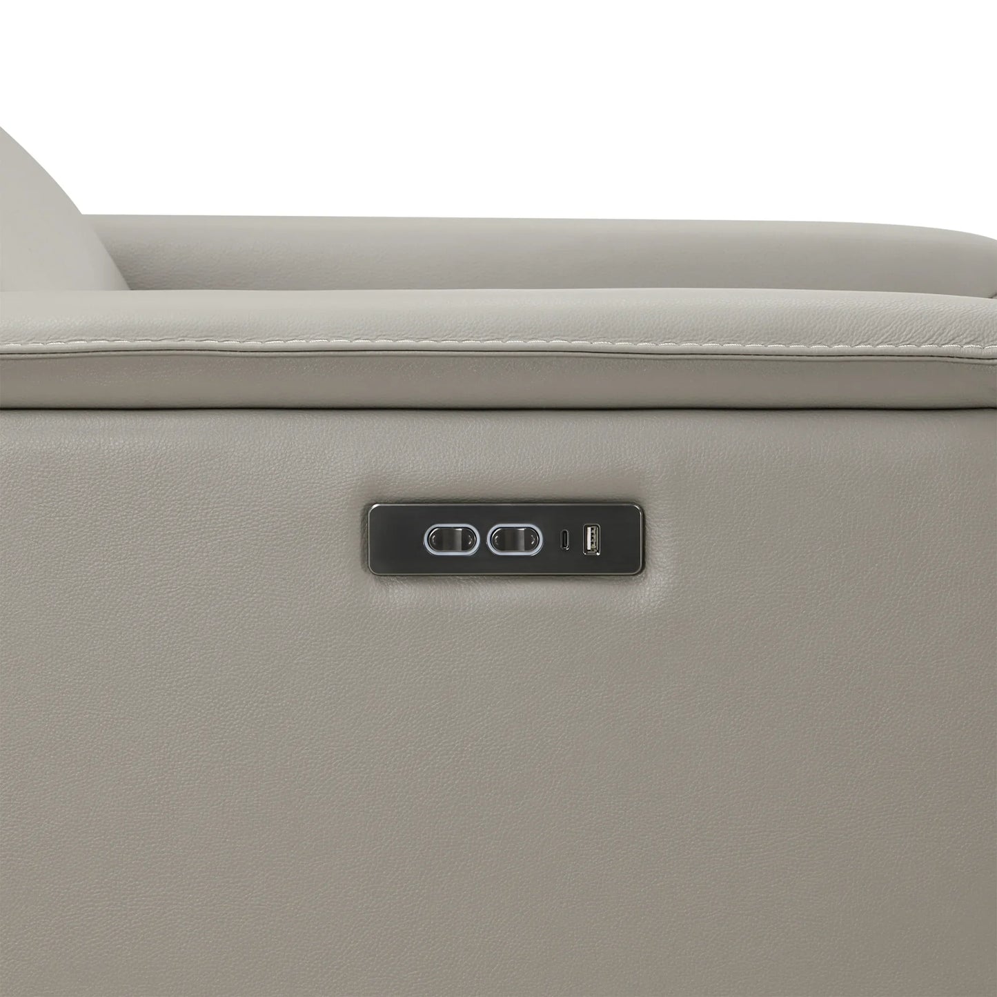 Leather Power Recliner with Zero-Wall Design