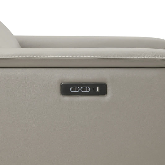 Leather Power Recliner with Zero-Wall Design