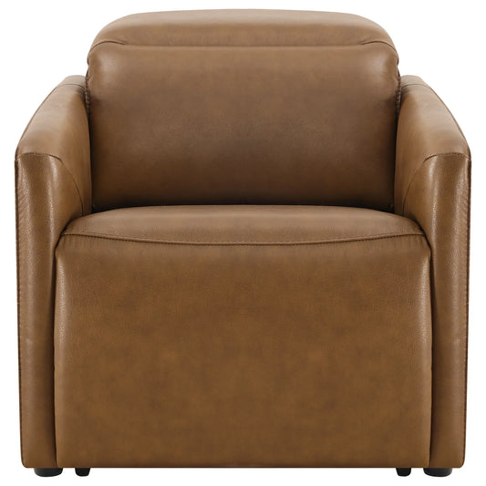 Leather Power Recliner with Zero-Wall Design