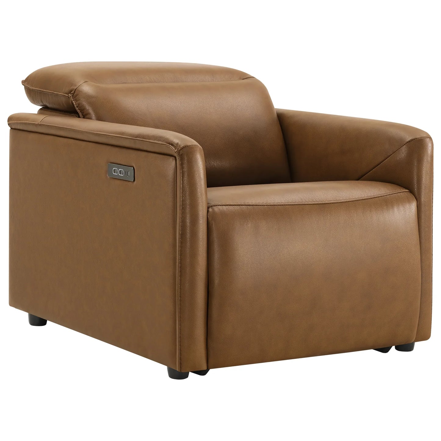 Leather Power Recliner with Zero-Wall Design