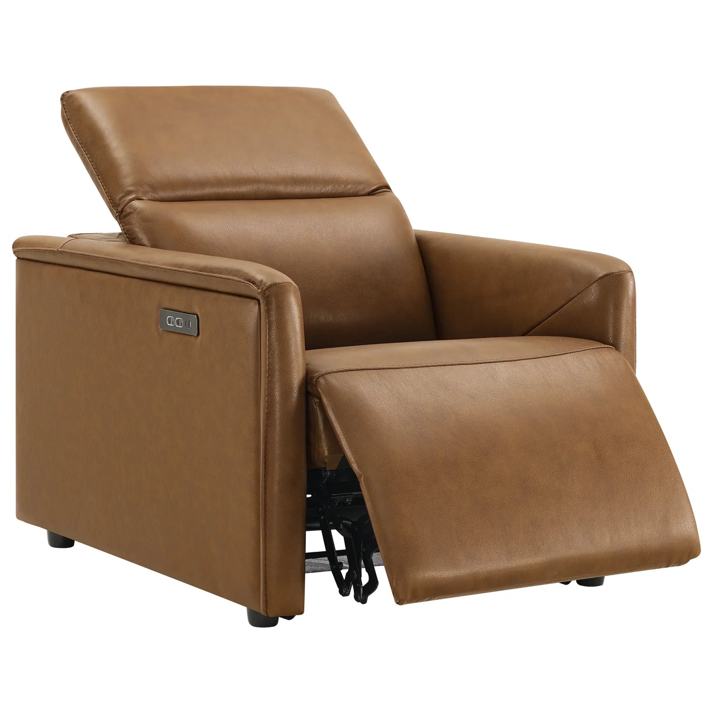 Leather Power Recliner with Zero-Wall Design