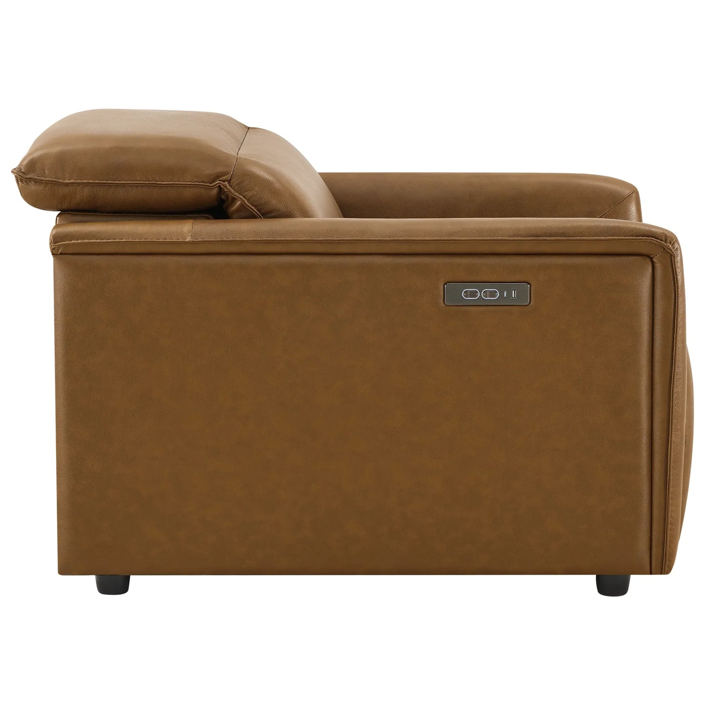 Leather Power Recliner with Zero-Wall Design