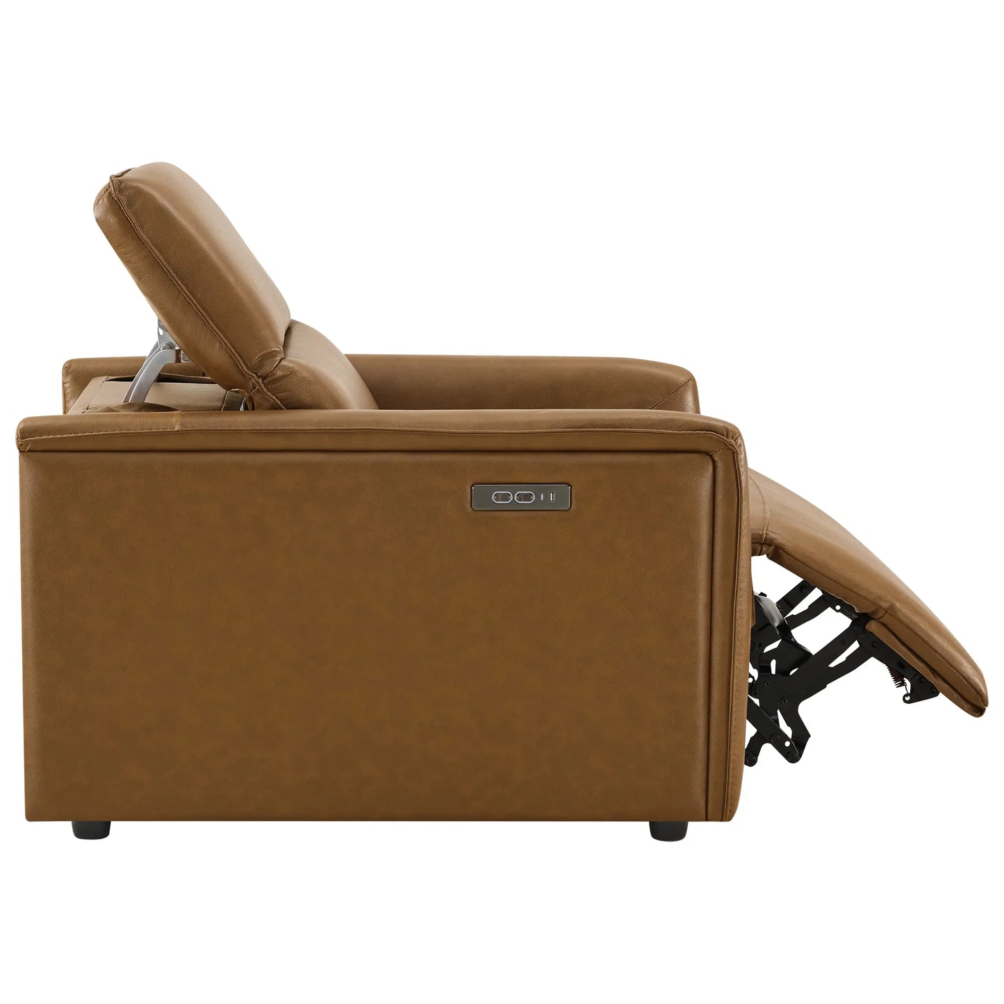 Leather Power Recliner with Zero-Wall Design