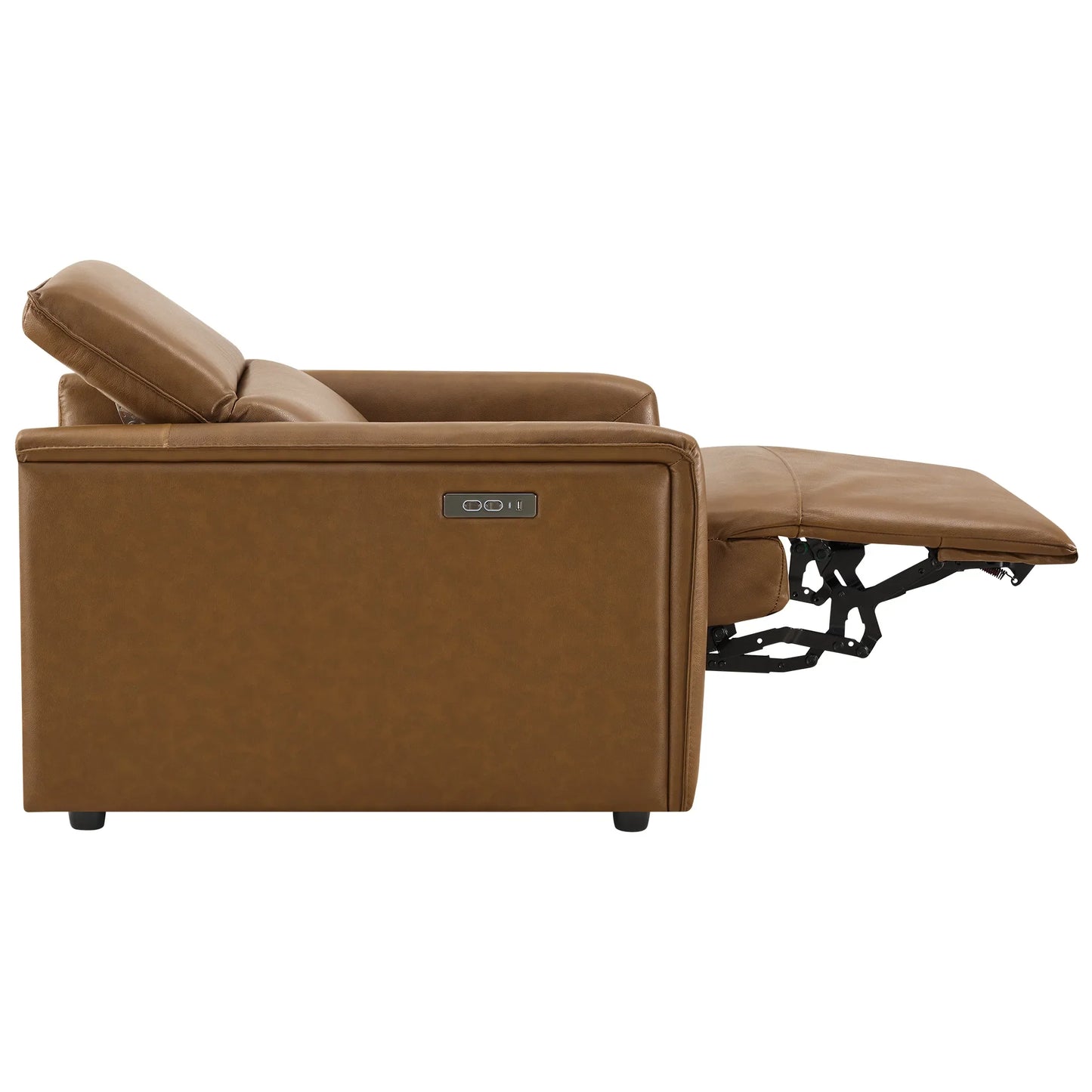 Leather Power Recliner with Zero-Wall Design