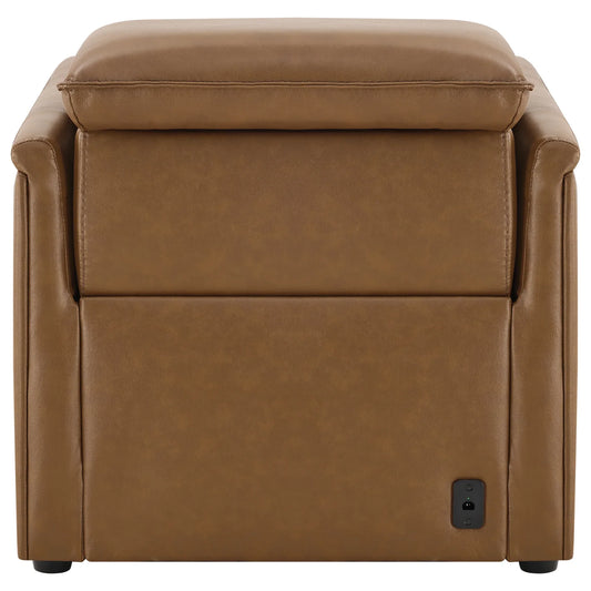 Leather Power Recliner with Zero-Wall Design