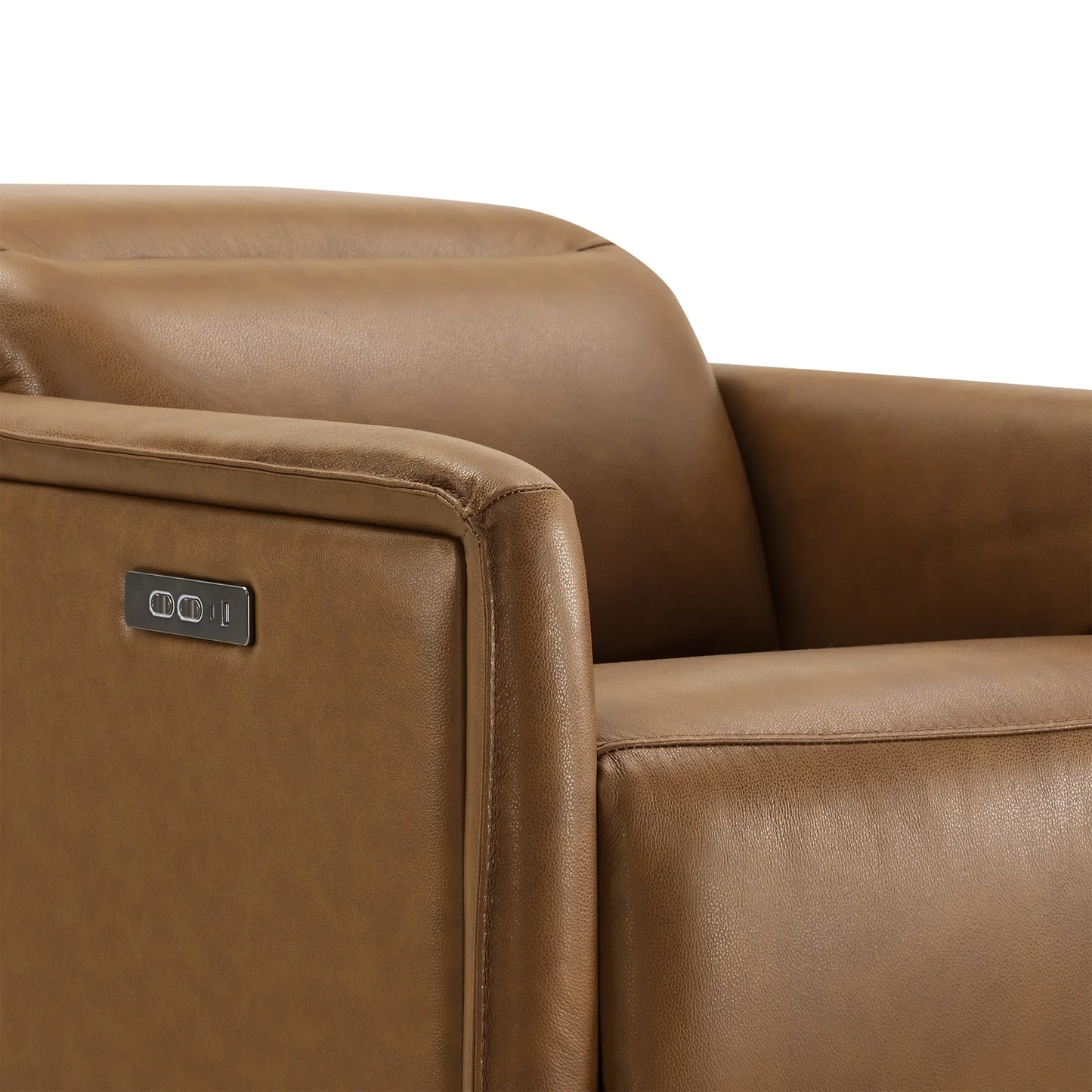 Leather Power Recliner with Zero-Wall Design