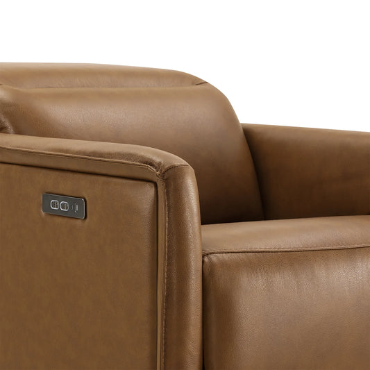 Leather Power Recliner with Zero-Wall Design