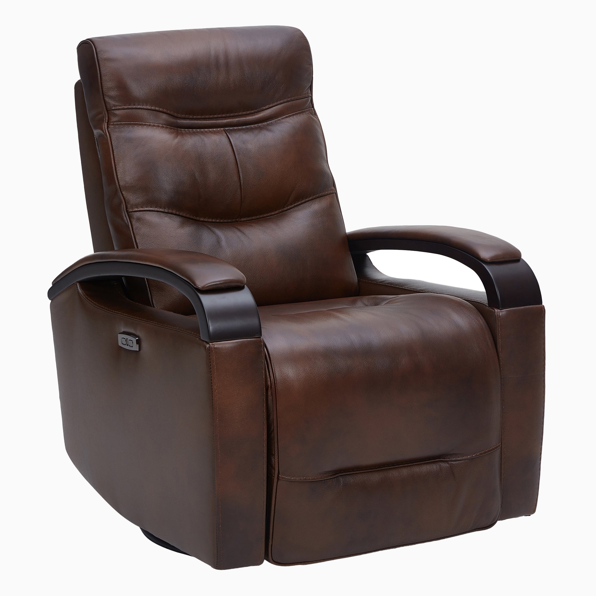 Leather Power Swivel Glider Recliner with Charging Port