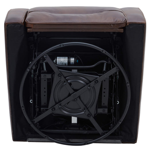 Leather Power Swivel Glider Recliner with Charging Port