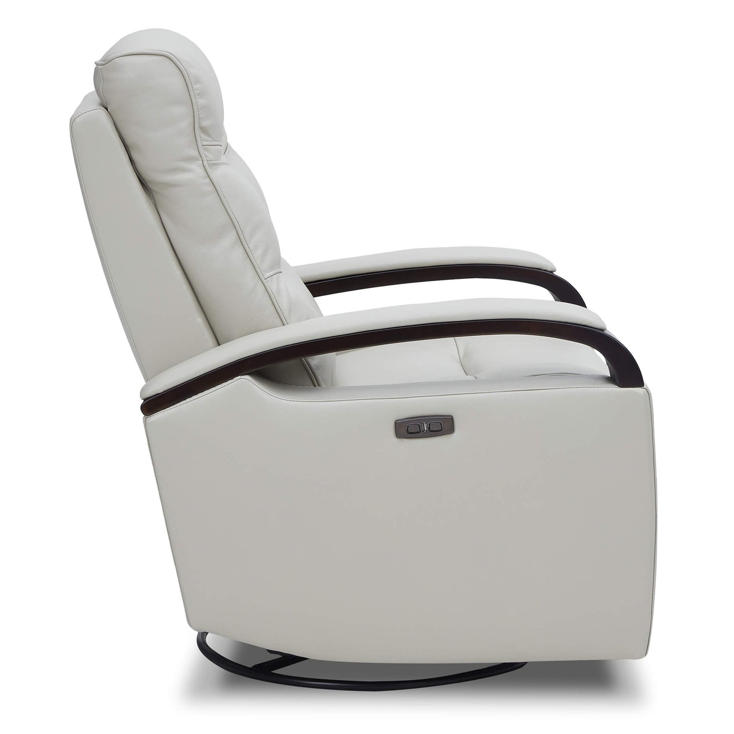 Leather Power Swivel Glider Recliner with Charging Port