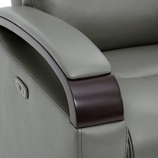 Leather Power Swivel Glider Recliner with Charging Port