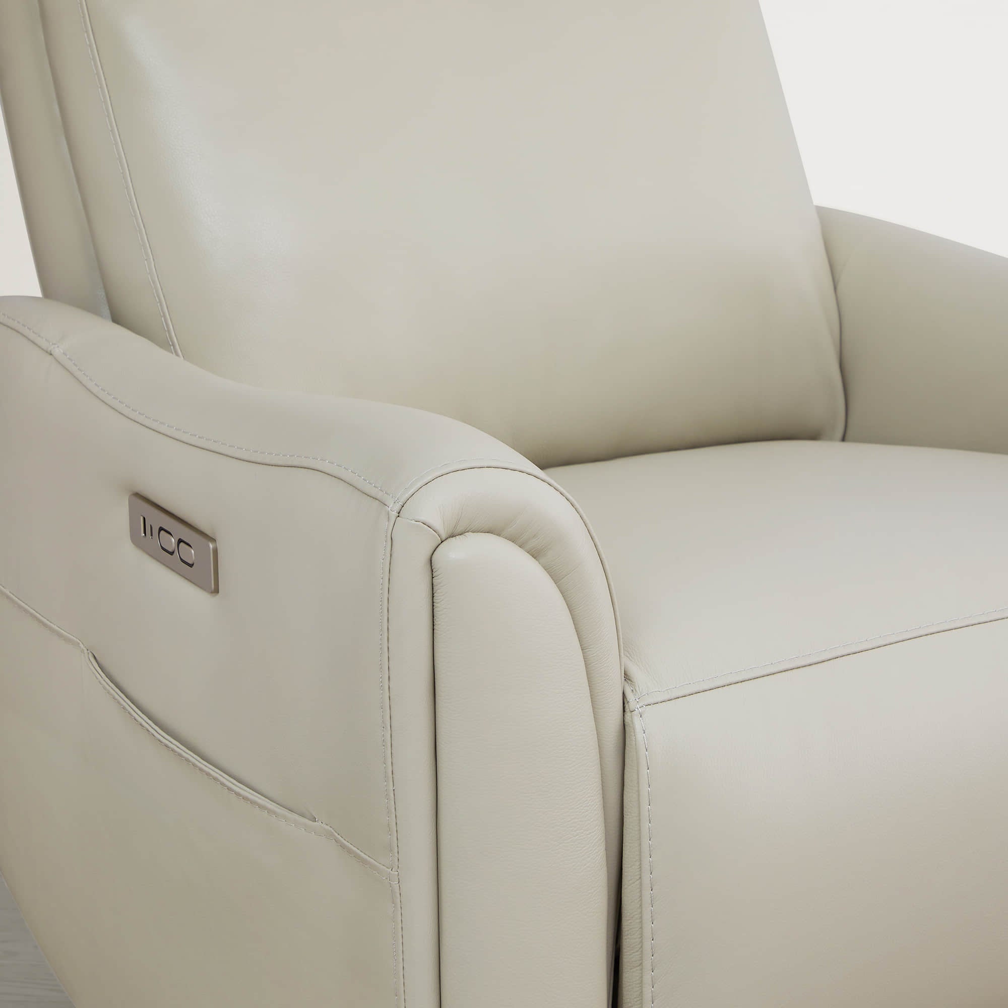 Leather Power Swivel Glider Recliner with Modern Design