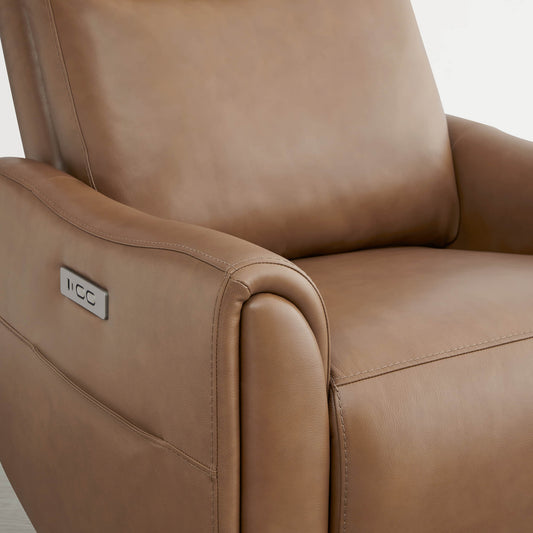Leather Power Swivel Glider Recliner with Modern Design