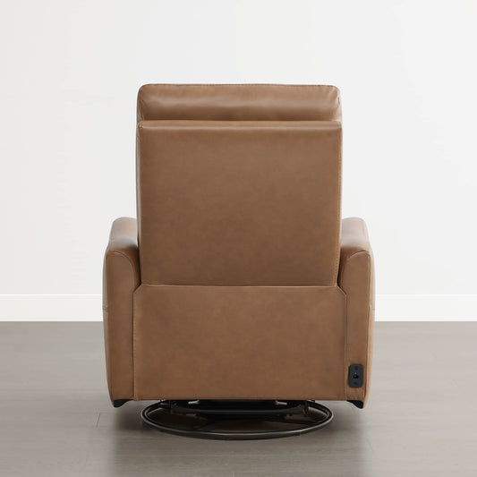 Leather Power Swivel Glider Recliner with Modern Design