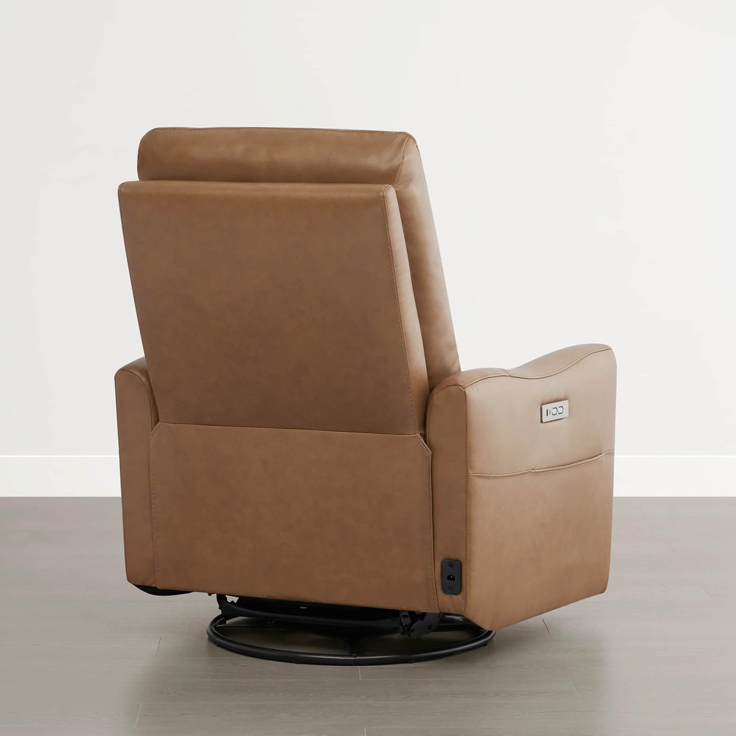 Leather Power Swivel Glider Recliner with Modern Design