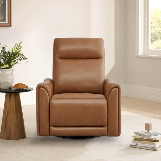 Leather Power Swivel Glider Recliner with Modern Design