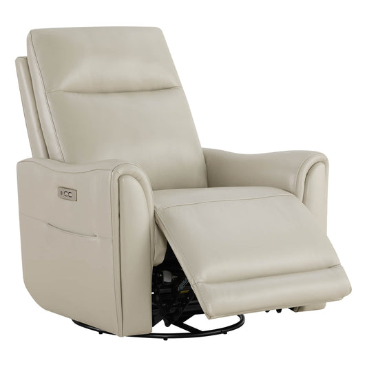 Leather Power Swivel Glider Recliner with Modern Design