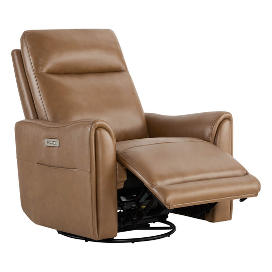 Leather Power Swivel Glider Recliner with Modern Design